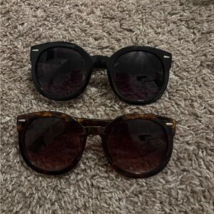 Amazon Women's Black and Tortoise Shell Sunglasses